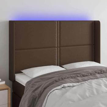 vidaXL barna műbőr LED-es fejtámla 147x16x118/128 cm kép