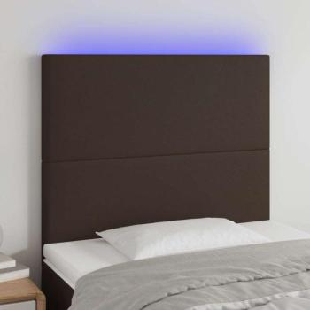 vidaXL barna műbőr LED-es fejtámla 80x5x118/128 cm kép