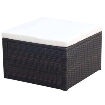 vidaXL Barna polyrattan ottomán zsámoly 53x53x30 cm kép