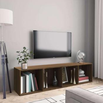 vidaXL barna tölgy színű szerelt fa könyv-/TV-szekrény 143x30x36 cm kép