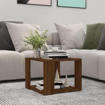 vidaXL barna tölgyszínű szerelt fa dohányzóasztal 40 x 40 x 30 cm kép