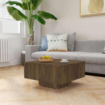 vidaXL barna tölgyszínű szerelt fa dohányzóasztal 60 x 60 x 31,5 cm kép