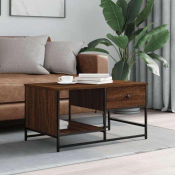 vidaXL barna tölgyszínű szerelt fa dohányzóasztal 85,5 x 51 x 45 cm kép