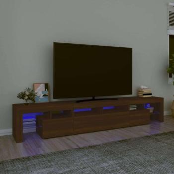 vidaXL barna tölgyszínű TV-szekrény LED-lámpákkal 230x36,5x40 cm kép