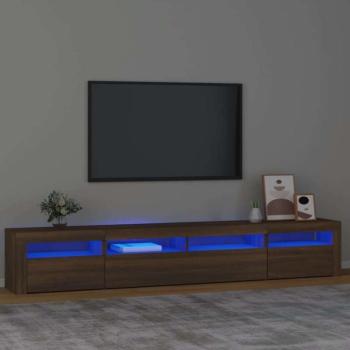 vidaXL barna tölgyszínű TV-szekrény LED-lámpákkal 240x35x40 cm kép