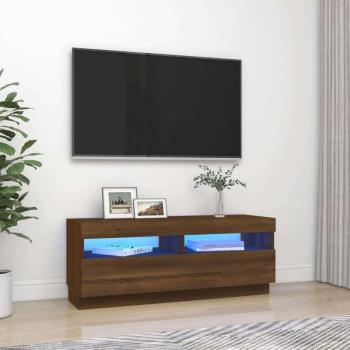 vidaXL barna tölgyszínű TV-szekrény LED-világítással 100 x 35 x 40 cm kép