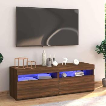 vidaXL barna tölgyszínű TV-szekrény LED-világítással 120 x 35 x 40 cm kép