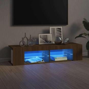 vidaXL barna tölgyszínű TV-szekrény LED-világítással 135 x 39 x 30 cm kép