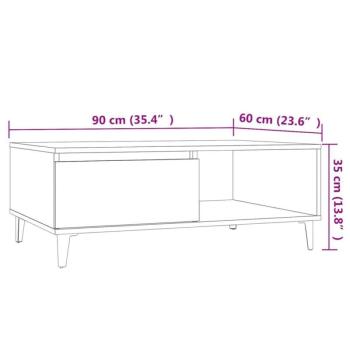 vidaXL betonszürke forgácslap dohányzóasztal 90 x 60 x 35 cm kép