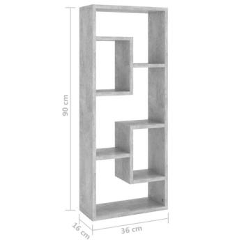 vidaXL betonszürke forgácslap fali polc 36 x 16 x 90 cm kép