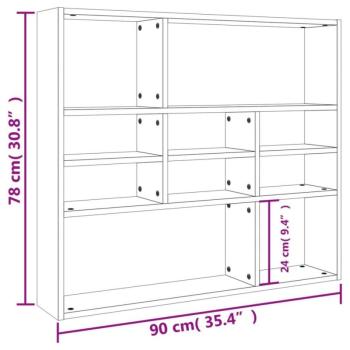 vidaXL betonszürke forgácslap fali polc 90 x 16 x 78 cm kép