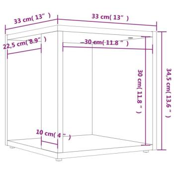 vidaXL betonszürke forgácslap kisasztal 33 x 33 x 34,5 cm kép