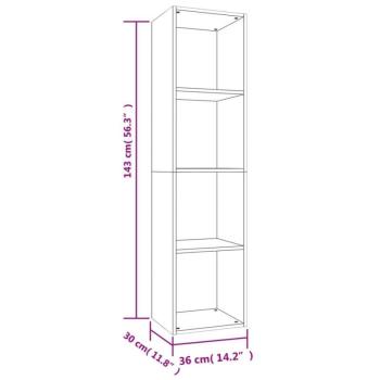 vidaXL betonszürke forgácslap könyv-/TV-szekrény 36 x 30 x 143 cm kép