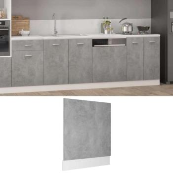 vidaXL betonszürke forgácslap mosogatógép-panel 59,5 x 3 x 67 cm kép