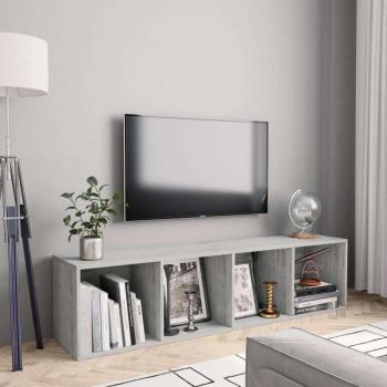 vidaXL betonszürke könyv-/TV-szekrény 143 x 30 x 36 cm kép