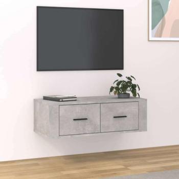 vidaXL betonszürke szerelt fa függő TV-szekrény 80 x 36 x 25 cm kép