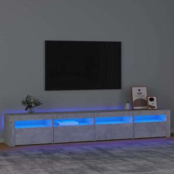 vidaXL betonszürke TV-szekrény LED-lámpákkal 240x35x40 cm kép