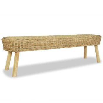 vidaXL előszoba pad természetes rattanból 160 x 35 x 45 cm kép