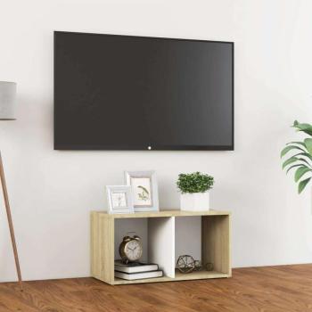 vidaXL fehér és tölgyszínű forgácslap TV-szekrény 72 x 35 x 36,5 cm kép