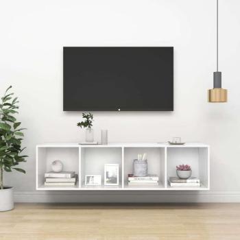 vidaXL fehér falra szerelhető forgácslap TV-szekrény 37x37x142,5 cm kép