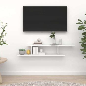 vidaXL fehér forgácslap fali TV-polc 125 x 18 x 23 cm kép