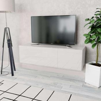 vidaXL fehér magasfényű faforgácslap TV szekrény 120 x 40 x 34 cm kép