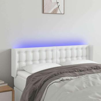 vidaXL fehér műbőr LED-es fejtámla 147x16x78/88 cm kép