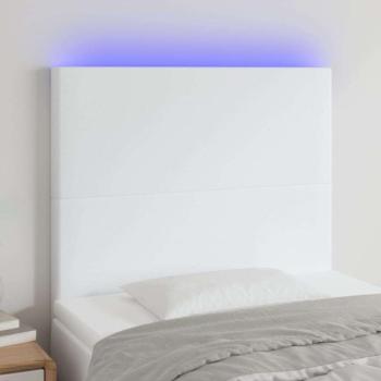 vidaXL fehér műbőr LED-es fejtámla 80x5x118/128 cm kép