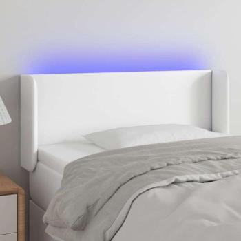 vidaXL fehér műbőr LED-es fejtámla 83x16x78/88 cm kép