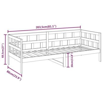 vidaXL fehér tömör fenyőfa kanapéágy 80x200 cm kép