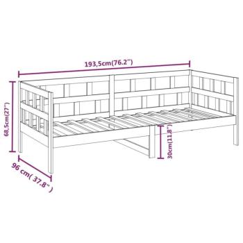 vidaXL fehér tömör fenyőfa kanapéágy 90 x 190 cm kép