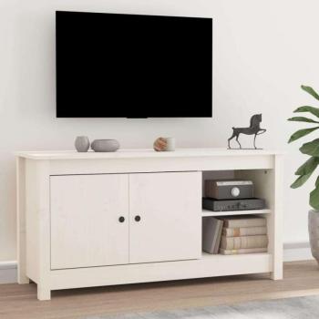 vidaXL fehér tömör fenyőfa TV-szekrény 103 x 36,5 x 52 cm kép