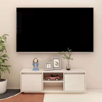 vidaXL fehér tömör fenyőfa TV-szekrény 110 x 30 x 40 cm kép