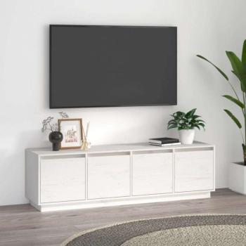 vidaXL fehér tömör fenyőfa TV-szekrény 156 x 37 x 45 cm kép