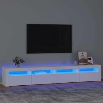 vidaXL fehér TV-szekrény LED-lámpákkal 240x35x40 cm kép