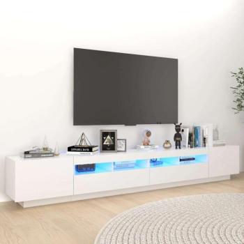 vidaXL fehér TV-szekrény LED-lámpákkal 260 x 35 x 40 cm kép