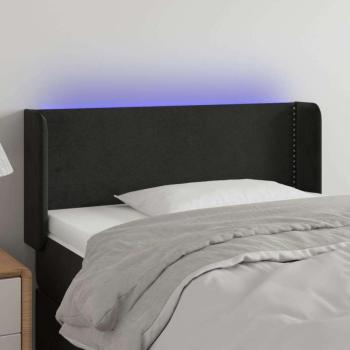 vidaXL fekete bársony LED-es fejtámla 93 x 16 x 78/88 cm kép