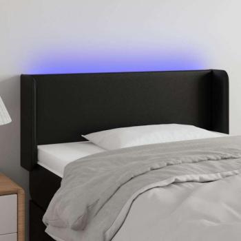 vidaXL fekete műbőr LED-es fejtámla 103 x 16 x 78/88 cm kép