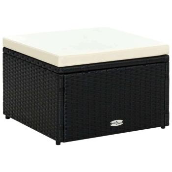 vidaXL Fekete polyrattan ottomán zsámoly 53x53x30 kép