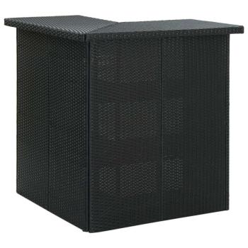 vidaXL fekete polyrattan sarok bárasztal 100 x 50 x 105 cm kép