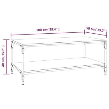 vidaXL fekete szerelt fa dohányzóasztal 100 x 50 x 40 cm kép