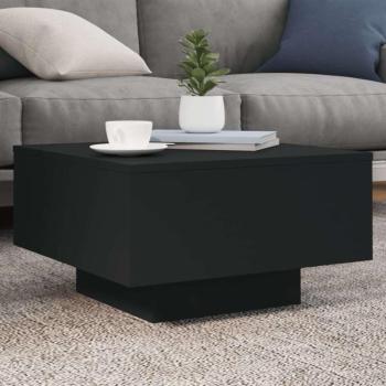 vidaXL fekete szerelt fa dohányzóasztal 55 x 55 x 31 cm kép