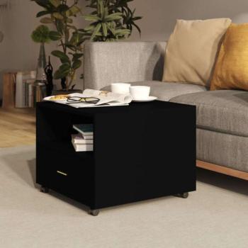 vidaXL fekete szerelt fa dohányzóasztal 55 x 55 x 40 cm kép