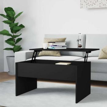 vidaXL fekete szerelt fa dohányzóasztal 80 x 50,5 x 41,5 cm kép