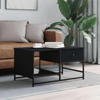vidaXL fekete szerelt fa dohányzóasztal 85,5 x 51 x 45 cm kép