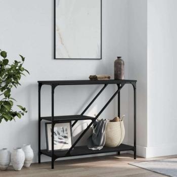 vidaXL fekete szerelt fa tálalóasztal 88,5 x 30 x 75 cm kép