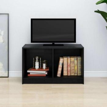 vidaXL fekete tömör fenyőfa TV-szekrény 70 x 33 x 42 cm kép