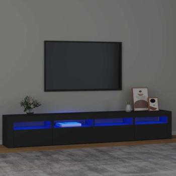 vidaXL fekete TV-szekrény LED-lámpákkal 240x35x40 cm kép