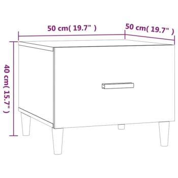 vidaXL füstös tölgy színű szerelt fa dohányzóasztal 50x50x40 cm kép