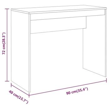 vidaXL füstös tölgy színű szerelt fa íróasztal 90 x 40 x 72 cm kép